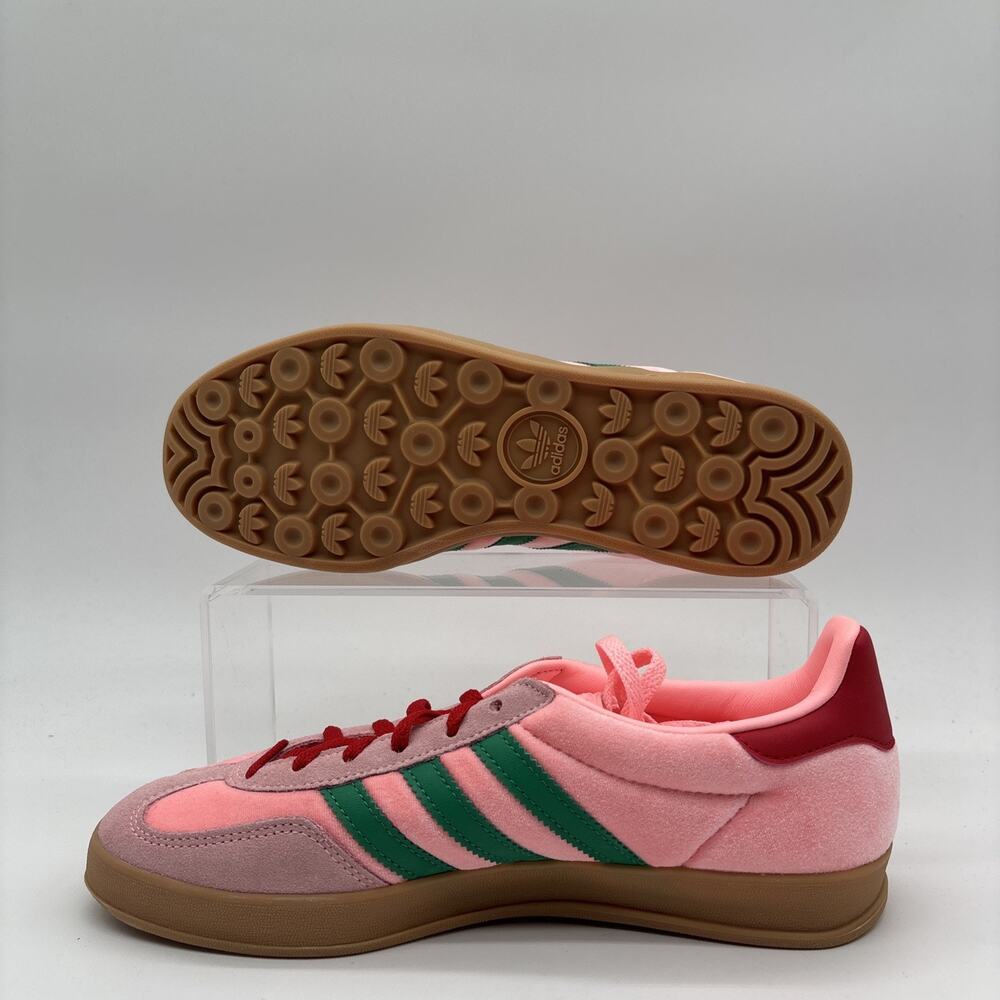 Womens Size 6 Adidas Gazelle Pink Velvet Green Casual Sneakers Shoe JI2713 NEW - Picture 10 of 13